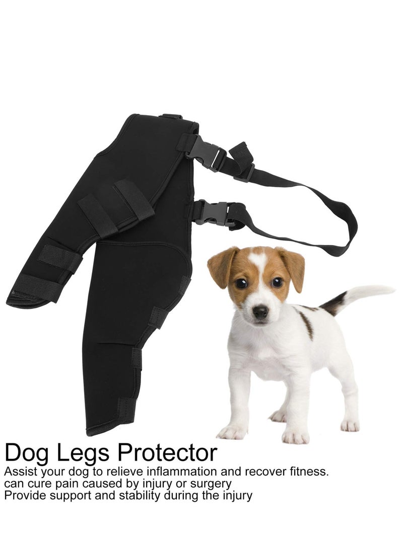 Pet Dog Hind Legs Protector, Adjustable Knee Brace Leg Support, Dog Hock Brace Rear Leg Joint Wrap Protects, Shockproof, Heat Preservation and Elastic, for Dogs Hind Legs Recover (Black)