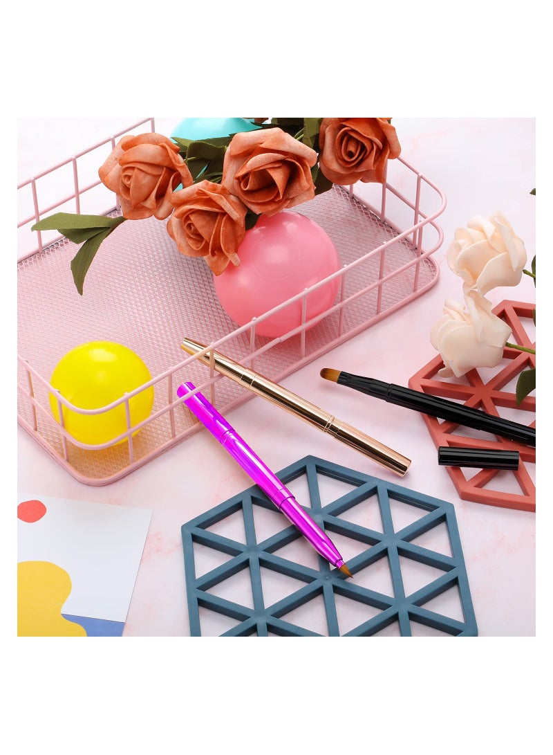 Retractable Dual-End Lip and Concealer Brush Set - 3 Portable Makeup Applicators for Lipstick, Eyeshadow, and Foundation - Perfect for On-the-Go Touch-Ups!