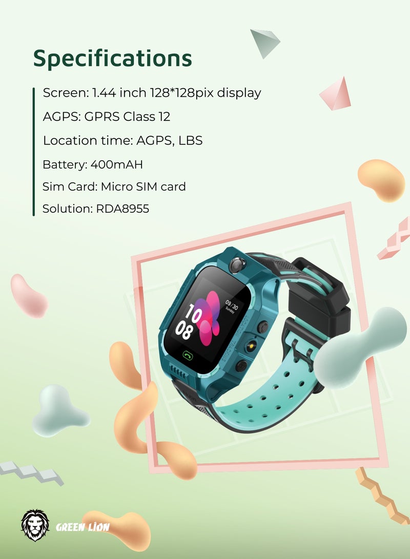 Smart Kids Watch Series 5 with GPS and Sim Card Slot and Two-Way Call and SOS Alarm and Location Blue