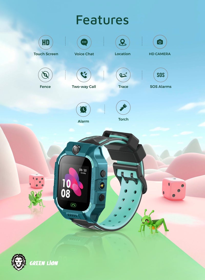 Smart Kids Watch Series 5 with GPS and Sim Card Slot and Two-Way Call and SOS Alarm and Location Blue