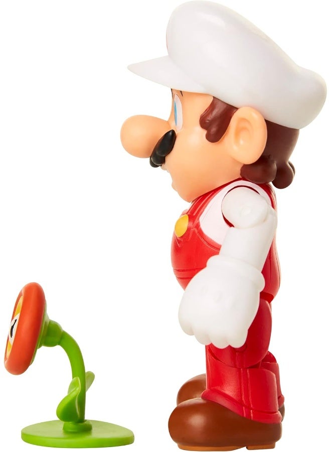 Super Mario Fire Mario Figure with Fire Flower Accessory