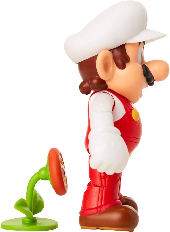 Super Mario Fire Mario Figure with Fire Flower Accessory