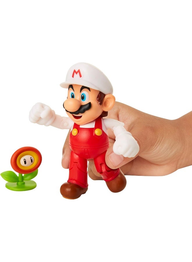 Super Mario Fire Mario Figure with Fire Flower Accessory