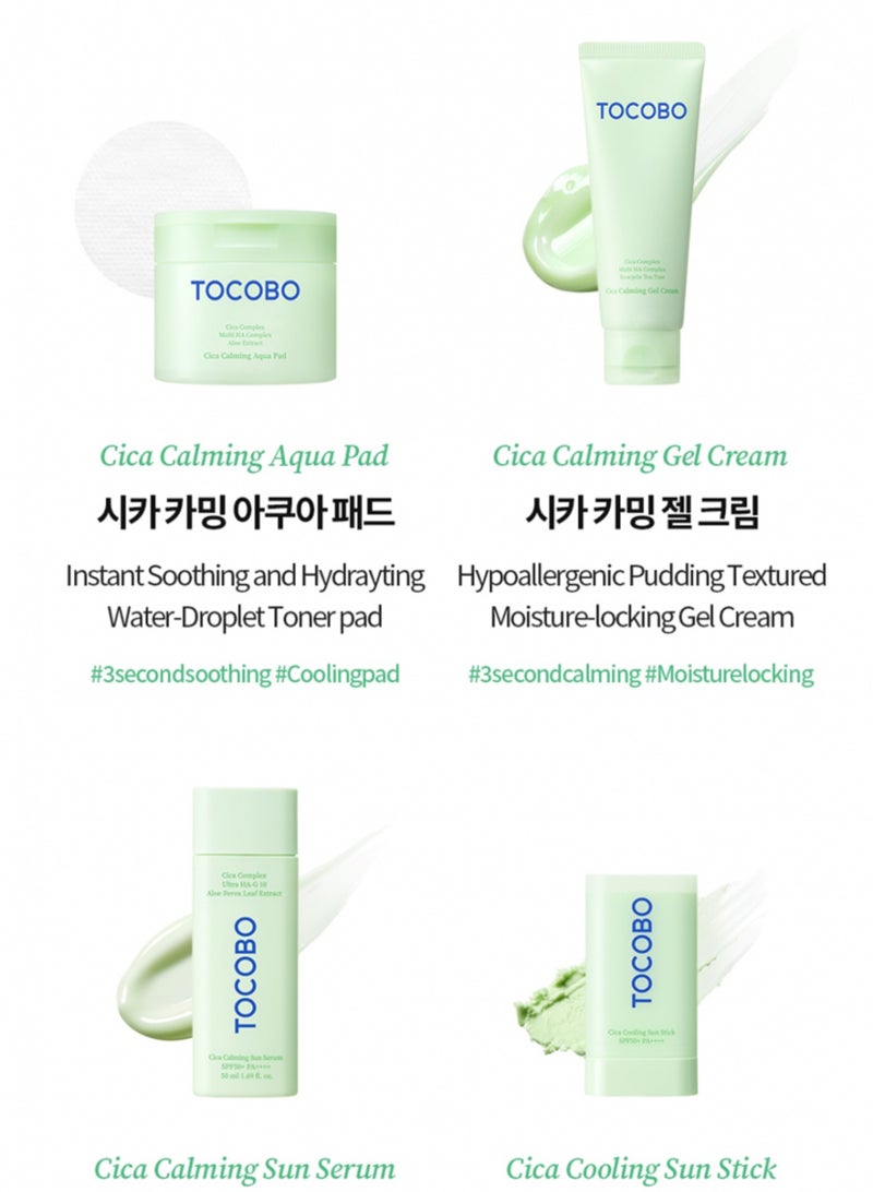TOCOBO Cica Calming Aqua Pad - 60 Pads | Soothing & Hydrating | Cica-Infused Skincare | Calms and Refreshes Skin