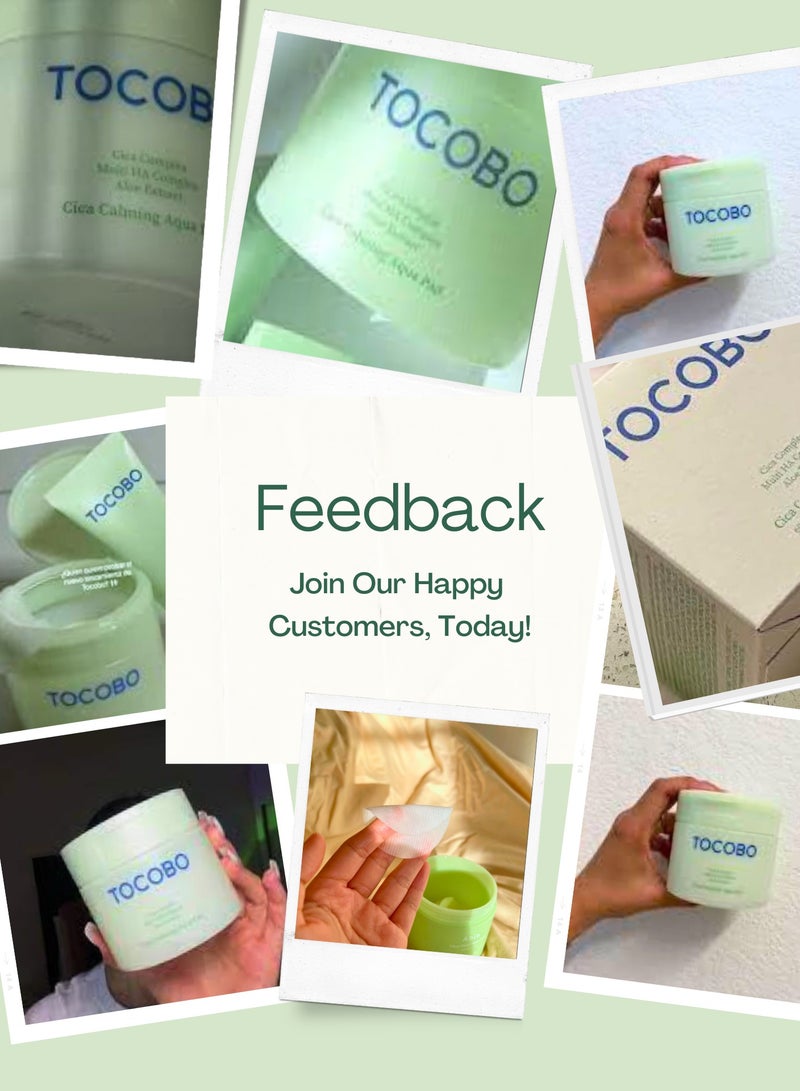 TOCOBO Cica Calming Aqua Pad - 60 Pads | Soothing & Hydrating | Cica-Infused Skincare | Calms and Refreshes Skin