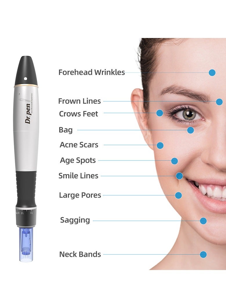 Dr. Pen A1 Micro Needling Pen – Professional Electric Derma Pen with 2 Cartridges for Skin Care