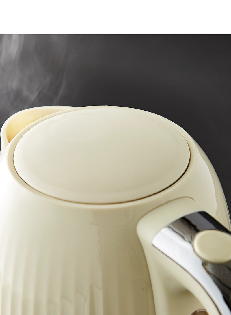 Fluted Jug Kettle With Rapid Boil Technology 360-Degrees Rotation Boil Dry Protection And Automatic Shut-Off 1.7 L 3000 W GK38068UK-CR Beige