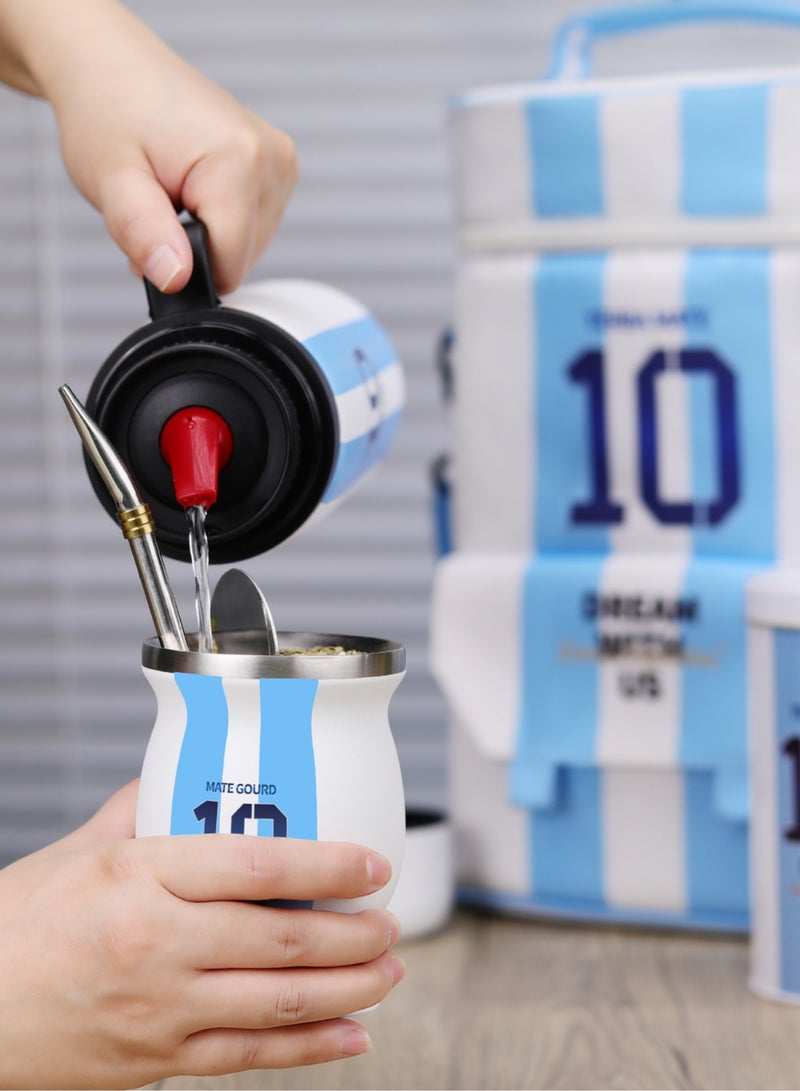 Argentine mate tea set No. 10, including Insulated pot and mate cup