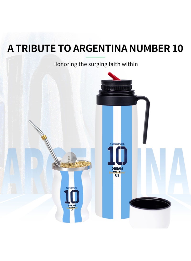 Argentine mate tea set No. 10, including Insulated pot and mate cup