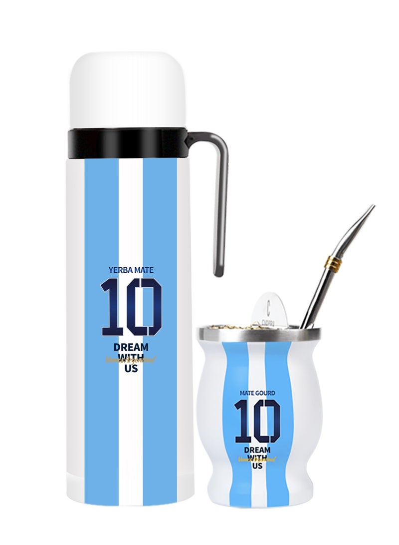 Argentine mate tea set No. 10, including Insulated pot and mate cup