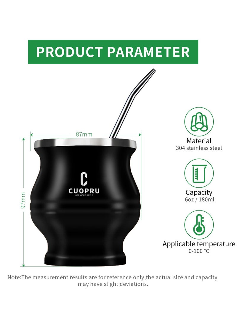 Yerba Mate Kit Including Mate Cup, 1000ml  Insulated Bottle, Tea Filter and Tea Shaver, Bombilla Straw, and Cleaning brush.