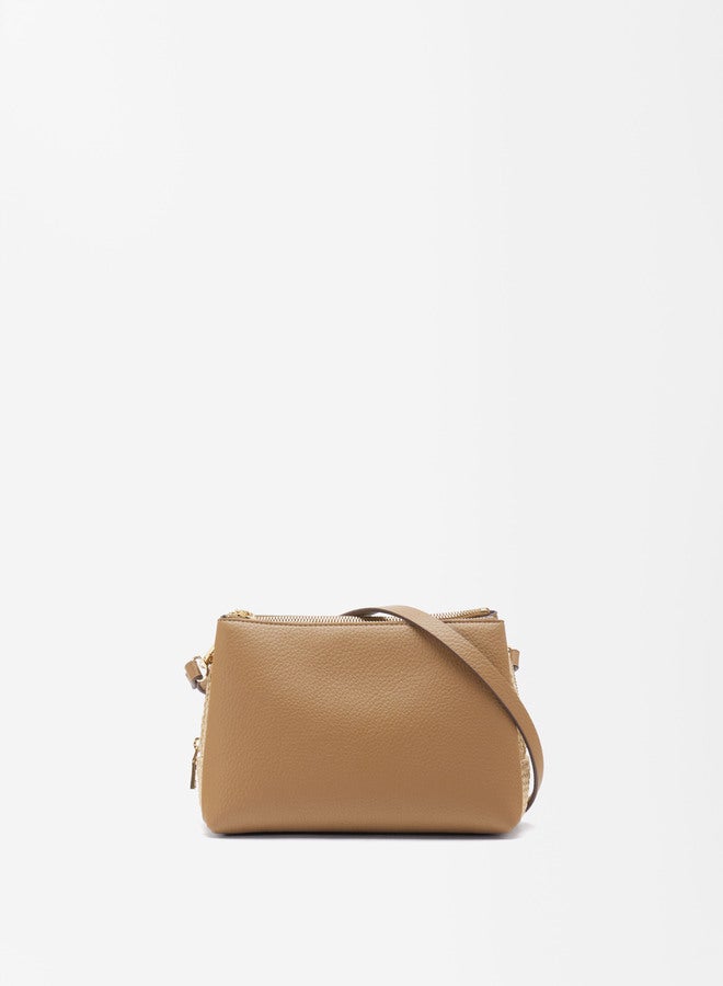 Straw-Effect Crossbody Bag