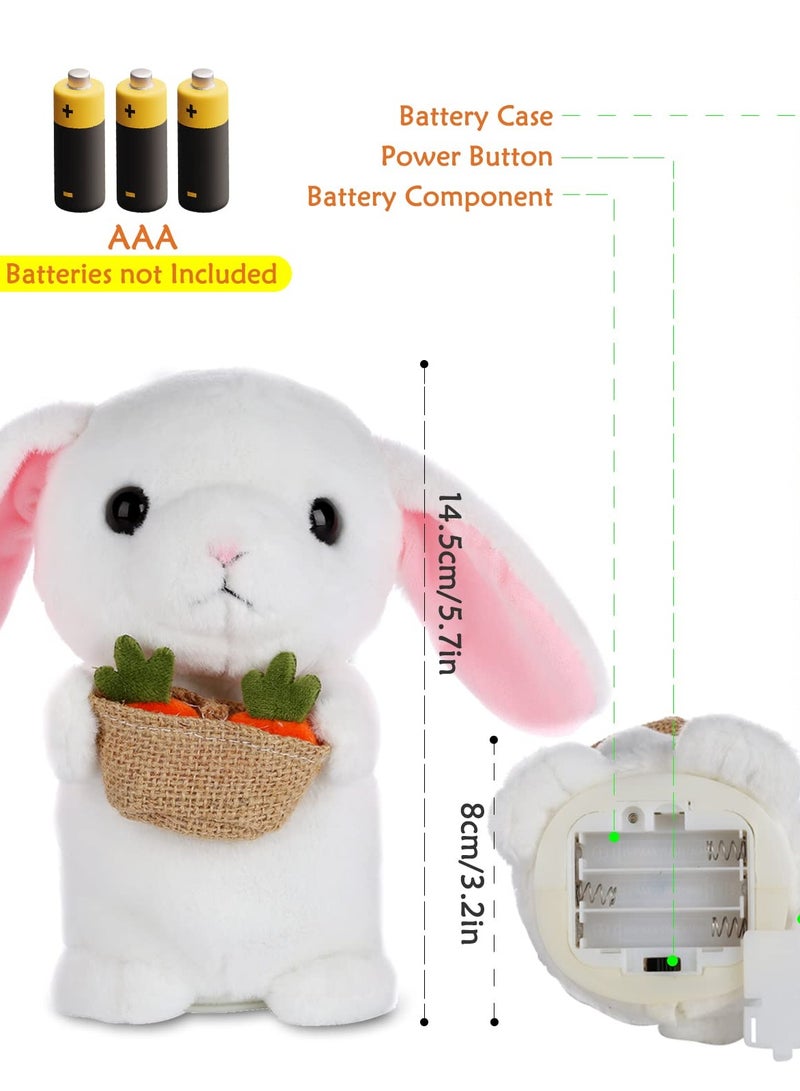 Interactive Talking Rabbit Plush Toy, Repeats Your Words, Dances and Shakes, Ideal Gift for Kids, Height: 7 Inches