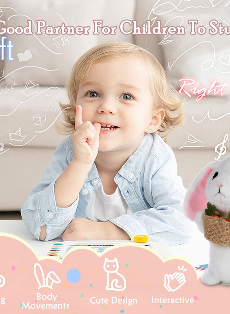 Interactive Talking Rabbit Plush Toy, Repeats Your Words, Dances and Shakes, Ideal Gift for Kids, Height: 7 Inches