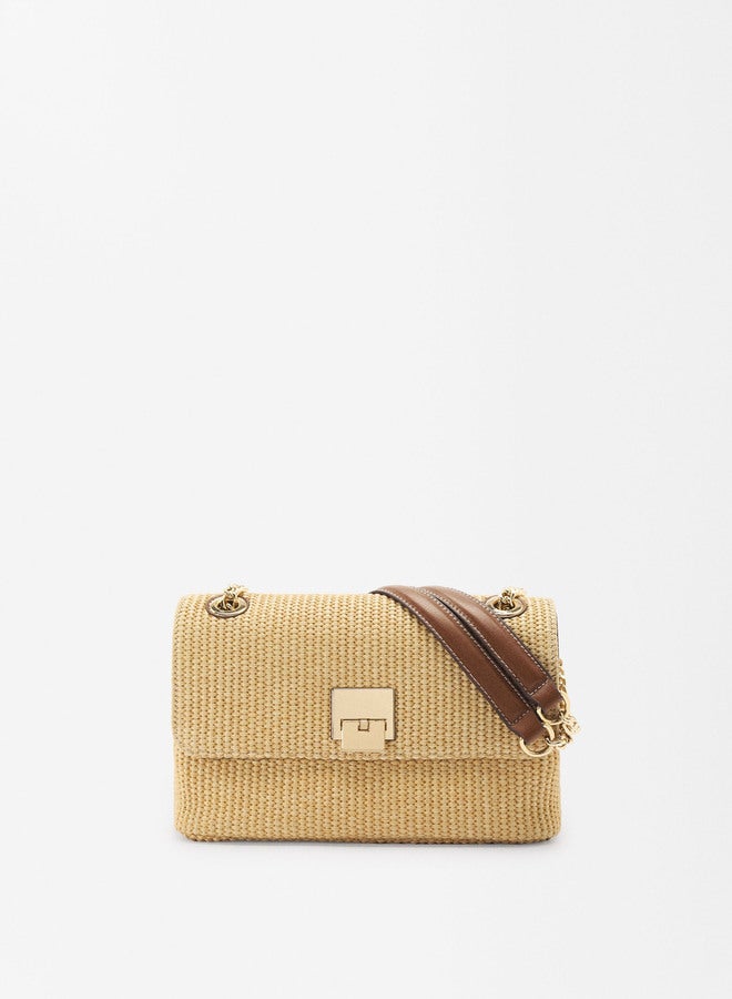 Straw-Effect Shoulder Bag