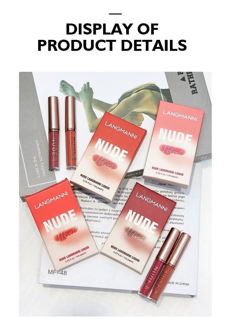 16 pcs/set Long-Lasting Velvet Matte Lipstick Set - Glazed Beauty Liquid Lip Gloss for Makeup