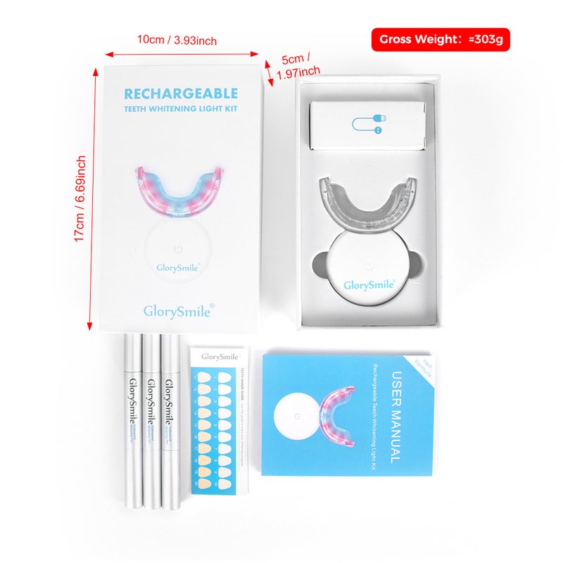 GlorySmile Teeth Whitening Kit LED Light Set Wireless light suit (white packaging)