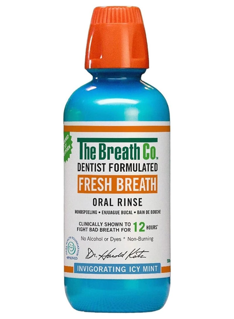 TheraBreath dentist formulated fresh breath, Oral Rinse -Invigorating ICY Mint- (16 fL Oz, 473 mL)