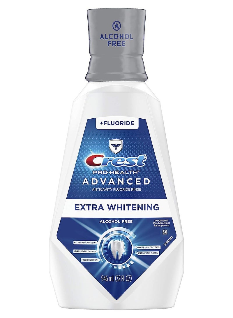 Crest Pro-Health Advanced Mouthwash, Alcohol Free, Extra Whitening, Energizing Mint Flavor, 946 mL (32 fl oz)