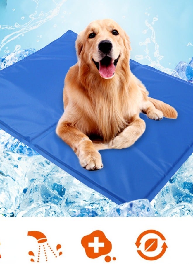 Pet Dog Self Cooling Pad, Ice Silk Washable Summer Cool Mat for Cats, Kennels, Crates and Beds