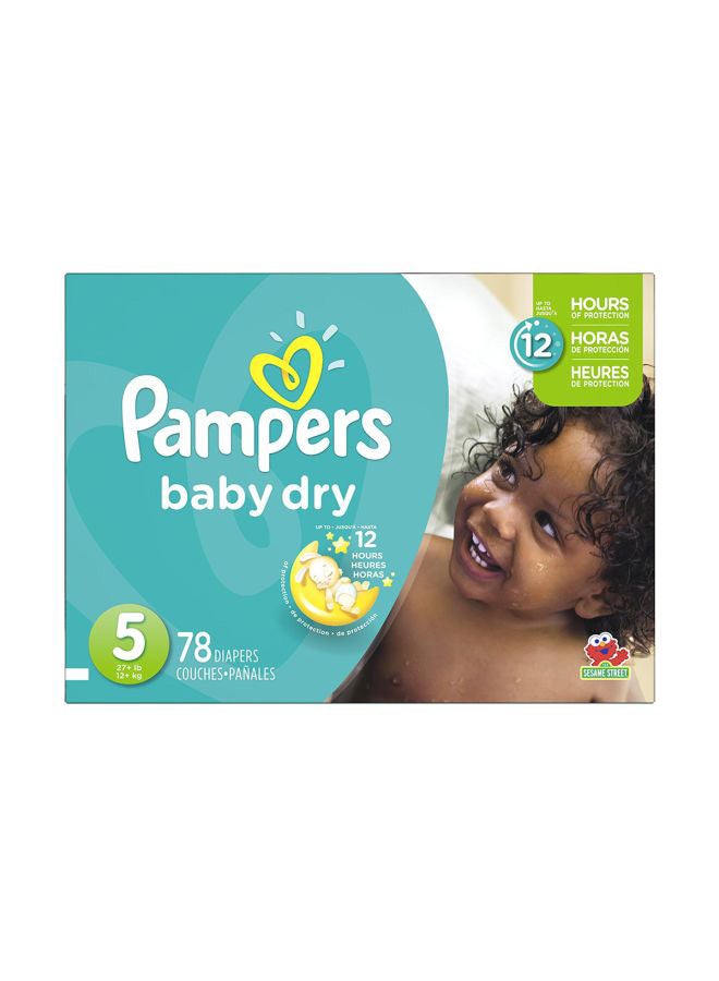 Baby Dry Diapers, Size 5 (12+ kg), 78 Count