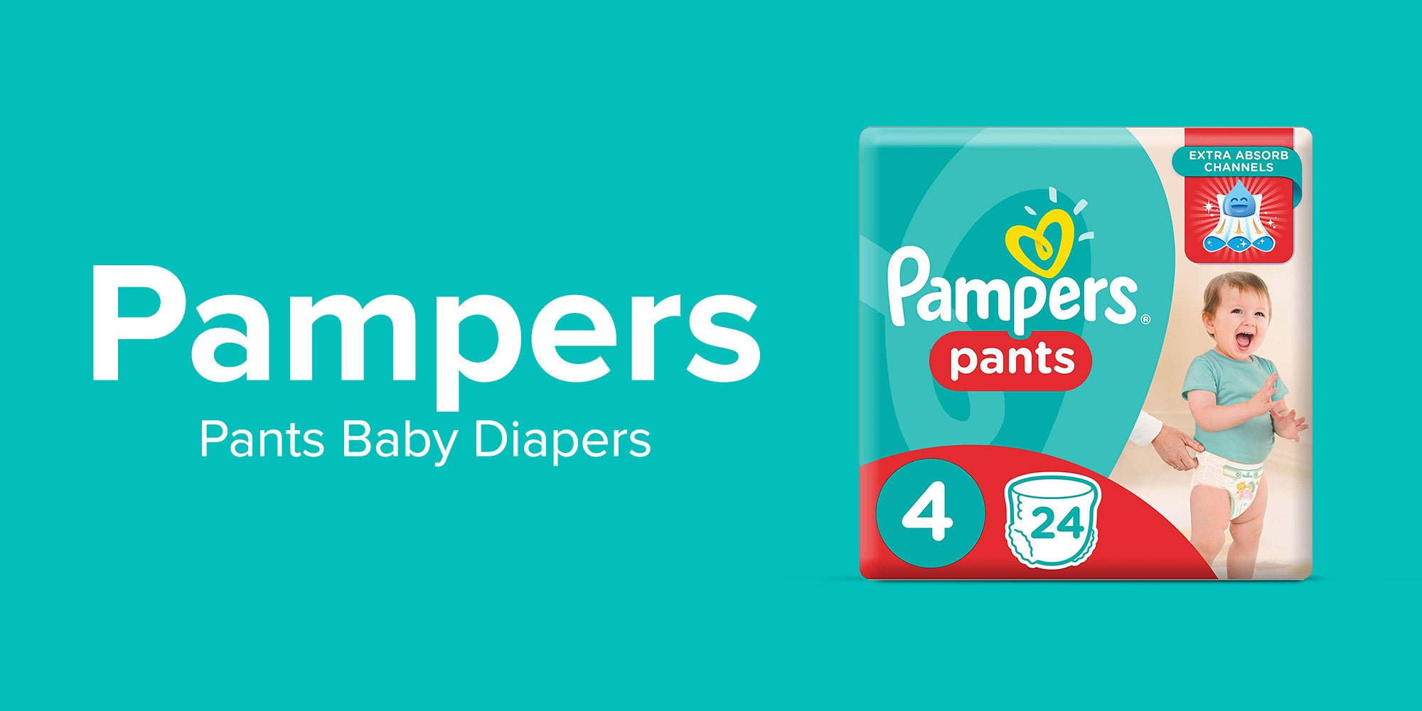 Pants Baby Diapers Size 4 Maxi Pack, 24 Count