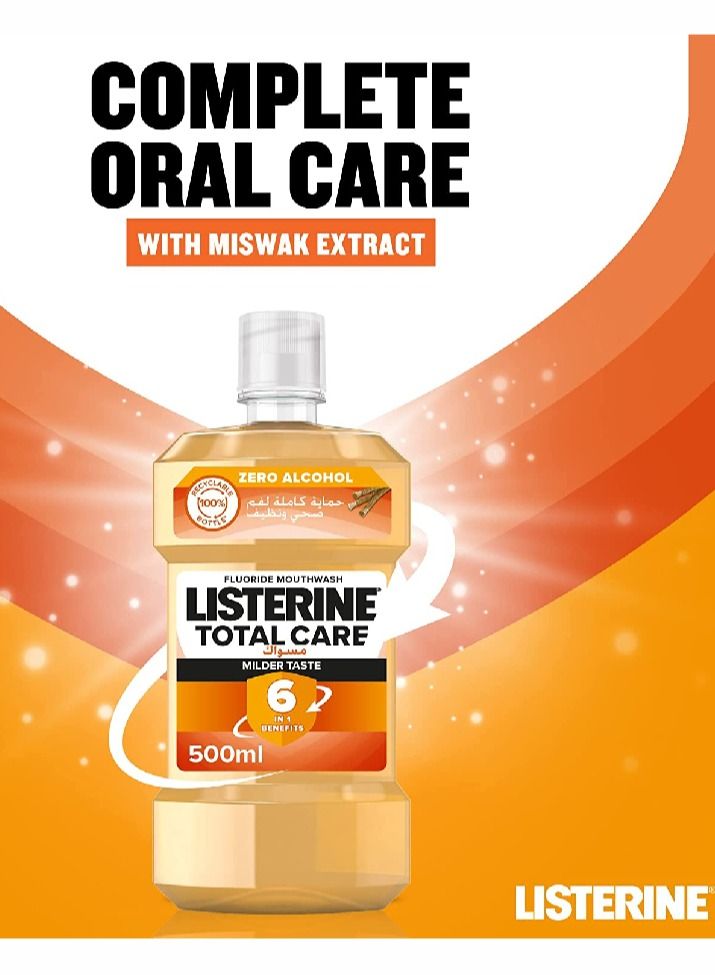 Total Care Miswak Daily Mouthwash Milder Taste Fluoride 500ml