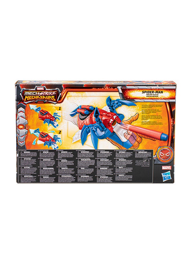 Marvel Mech Strike Mechasaurs Spider-Man Arachno Blaster, NERF Blaster with 3 Darts, Role Play Super Hero Toys