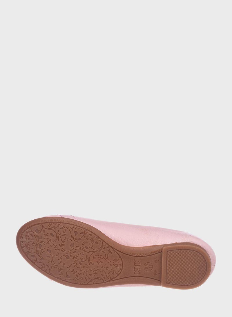 Kids Heart Print Slip On Ballerinas