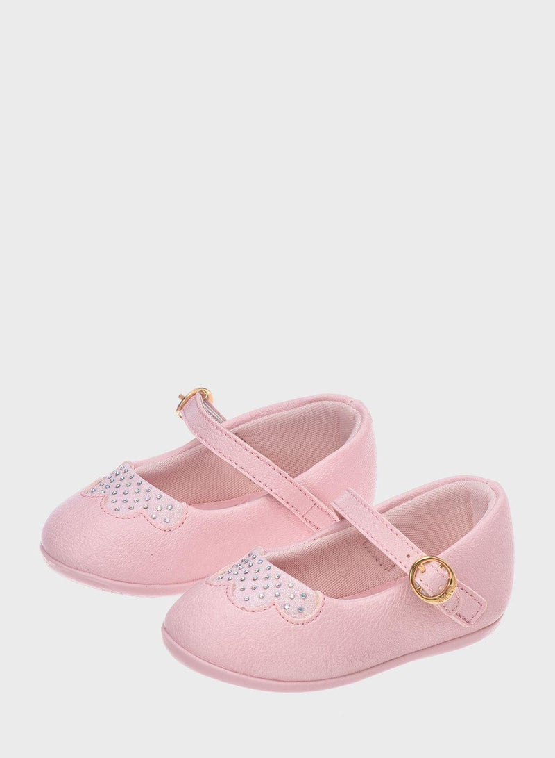 Kids Glitter Flower Ballerinas