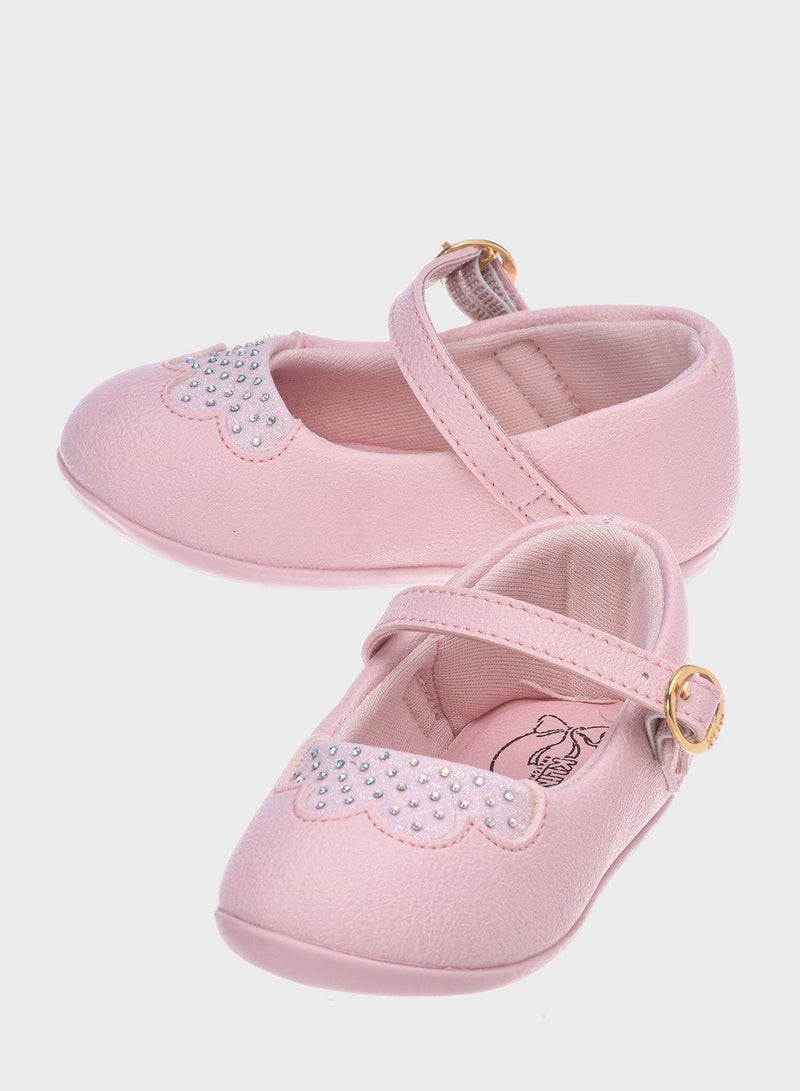 Kids Glitter Flower Ballerinas