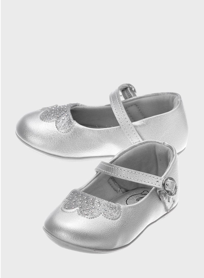 Kids Glitter Flower Ballerinas