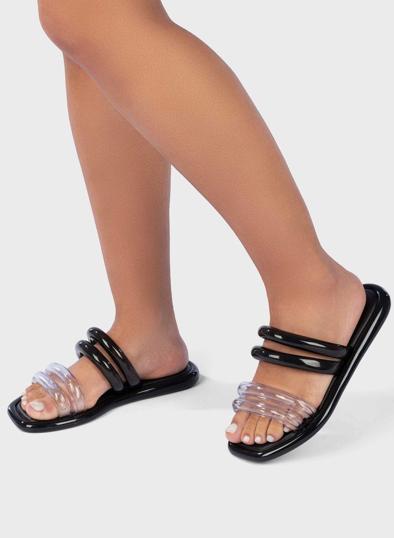 Double Strap Flat Sandals