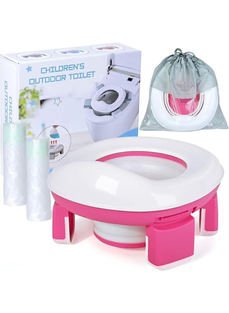 3 In 1 Portable Folding Baby Potty Travel Toilets Potty Training Seat WC Trainer Seat Collapsible Camping Toilet Easy To Clean