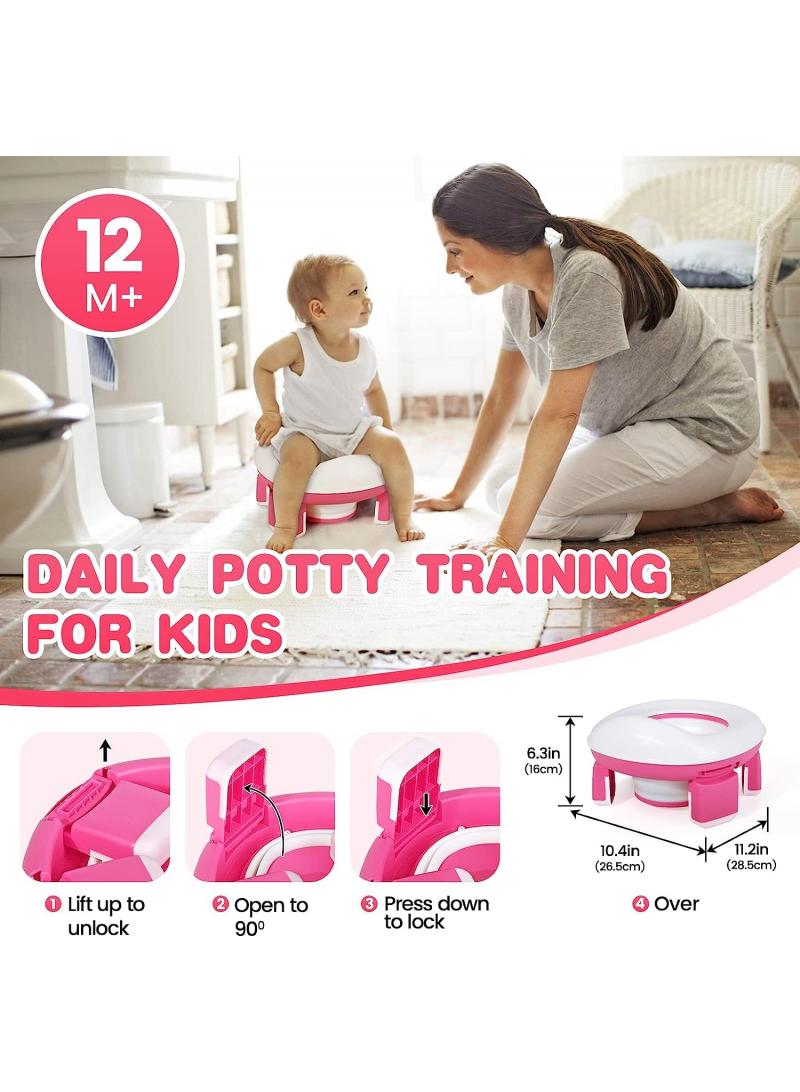 3 In 1 Portable Folding Baby Potty Travel Toilets Potty Training Seat WC Trainer Seat Collapsible Camping Toilet Easy To Clean