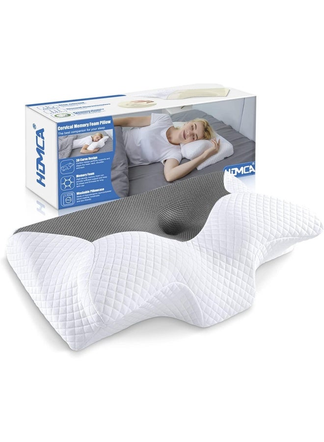 Cervical Pillow Memory Foam Pillows Contour Memory Foam Pillow For Neck Pain Relief Orthopedic Neck Bed Pillow For Side Sleepers Back And Stomach