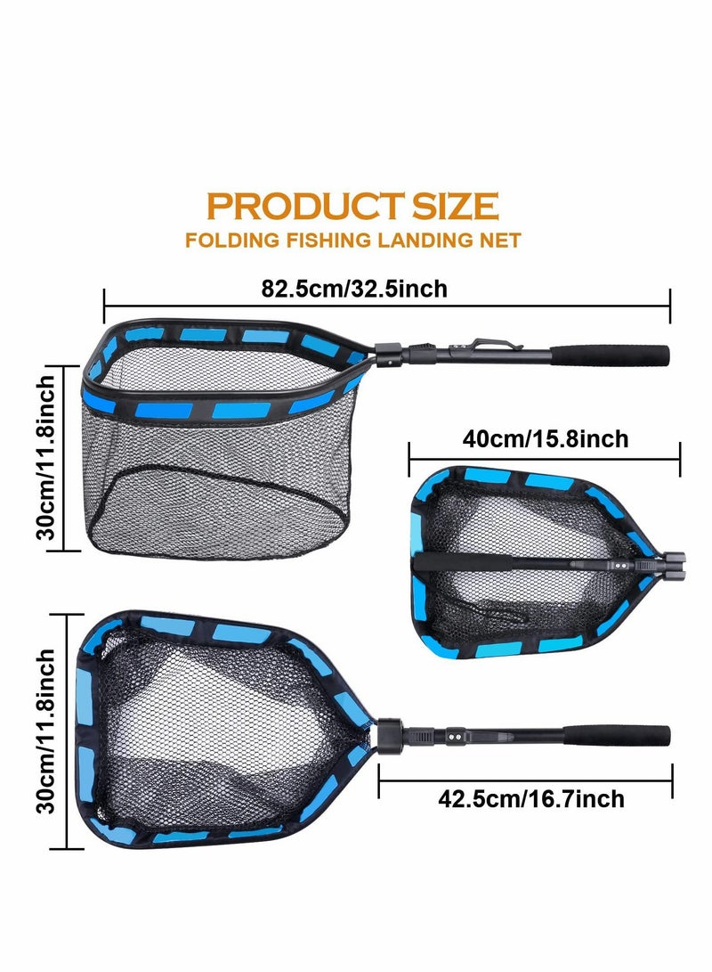 Compact and Foldable Rubber Coated Fishing Net for Easy Catch and Release Ideal for Steelhead Salmon Bass and Trout Fishing