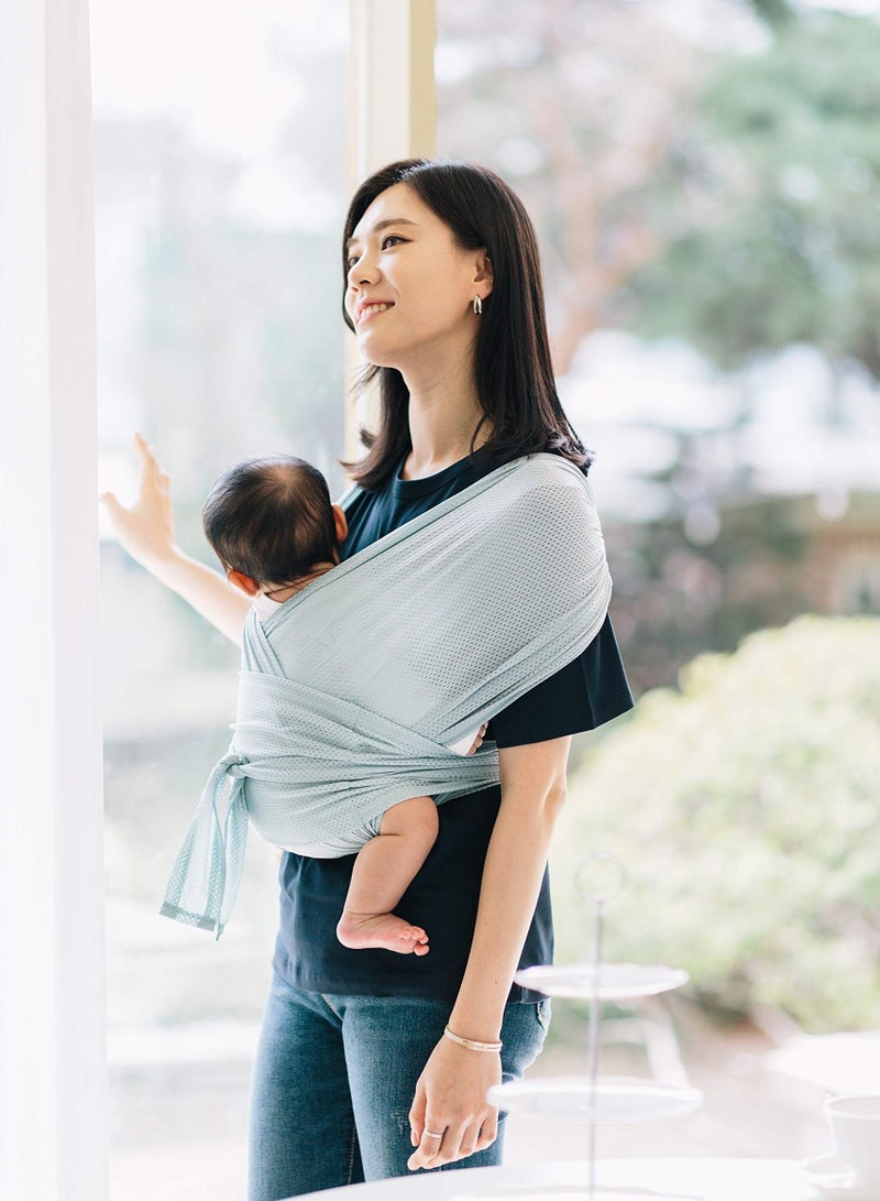 Baby Carrier Wrap Summer Mesh Breathable Baby Carrier Easy To Wear Hands-Free Baby Carrier Moisture Wicking Soft Ideal For Newborns And Kids Under 44Lbs Light Blue