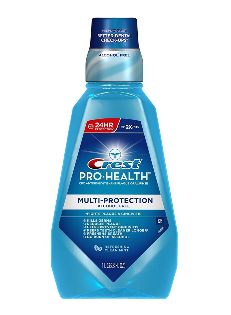 Crest Pro Health Multi-Protection Mouthwash with CPC (Cetylpyridinium Chloride), Clean Mint, 1L (33.8 fl oz)