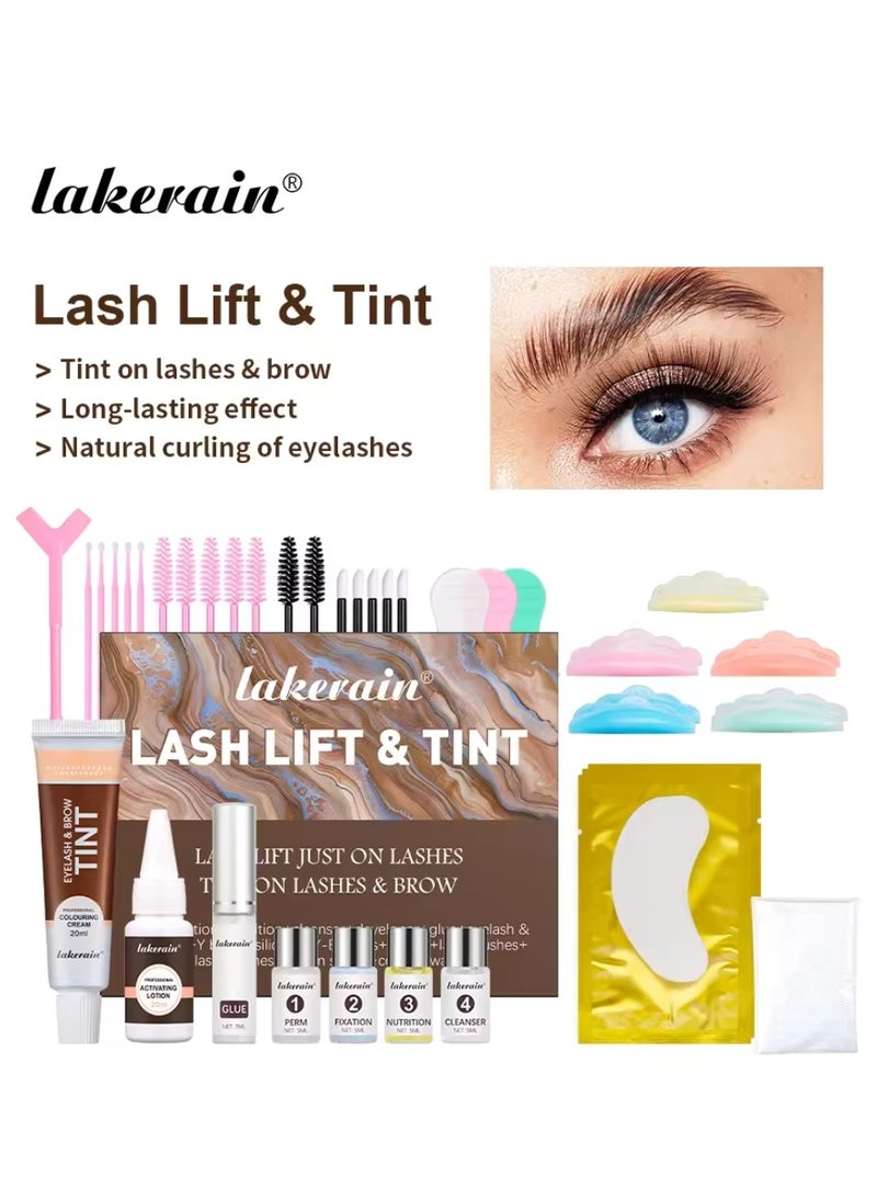 Lash Lift and Tint Dye Kit Eyelash and Eyebrow Tint Dye Color Kit Professional Eyelash Lifting Kit for Home and Salon Use Lash Lifting Kit with Tools Eyebrow Tint Dye Kit Eyebrow Lash Color Kit Black