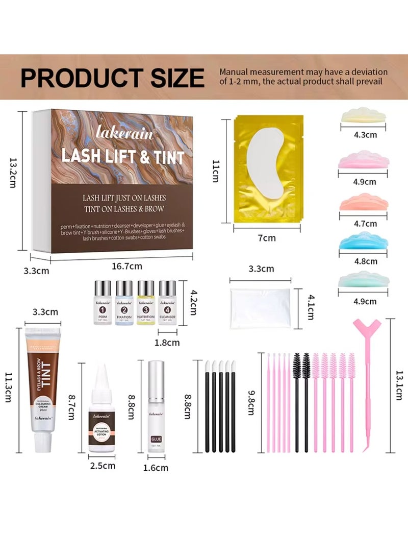 Lash Lift and Tint Dye Kit Eyelash and Eyebrow Tint Dye Color Kit Professional Eyelash Lifting Kit for Home and Salon Use Lash Lifting Kit with Tools Eyebrow Tint Dye Kit Eyebrow Lash Color Kit Black