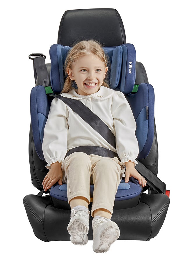 Cabin Size Portable Rober i-Size Booster Seat With ISOFIX, 100 - 150 CM (Approx. 3 To 12 Years), Adjustbale Height And Width, ECE R129, Blue