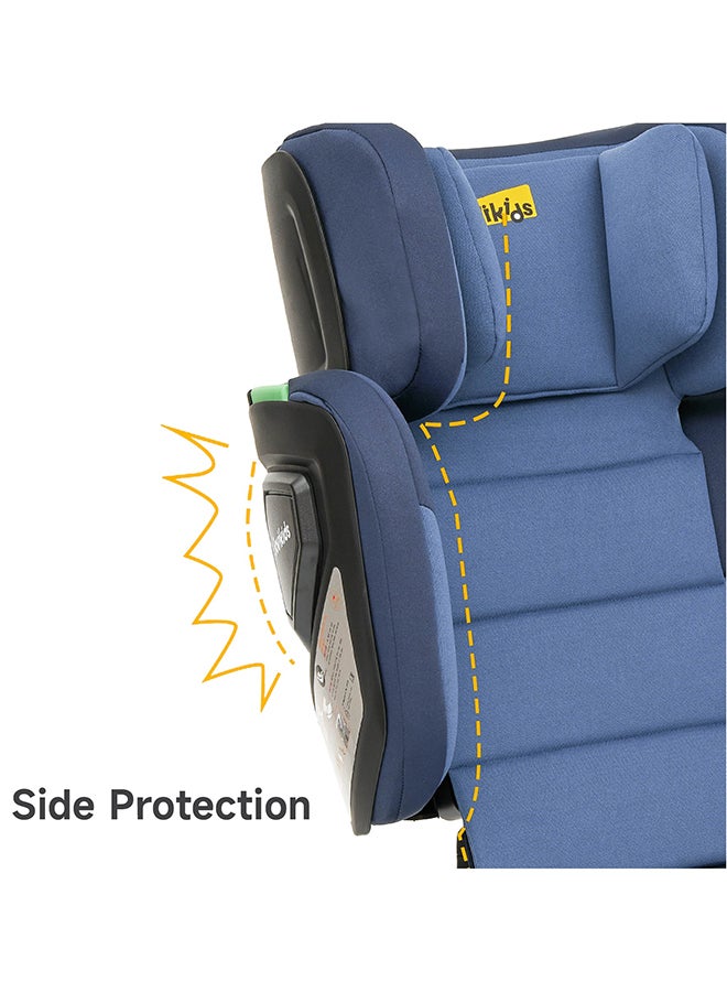 Cabin Size Portable Rober i-Size Booster Seat With ISOFIX, 100 - 150 CM (Approx. 3 To 12 Years), Adjustbale Height And Width, ECE R129, Blue