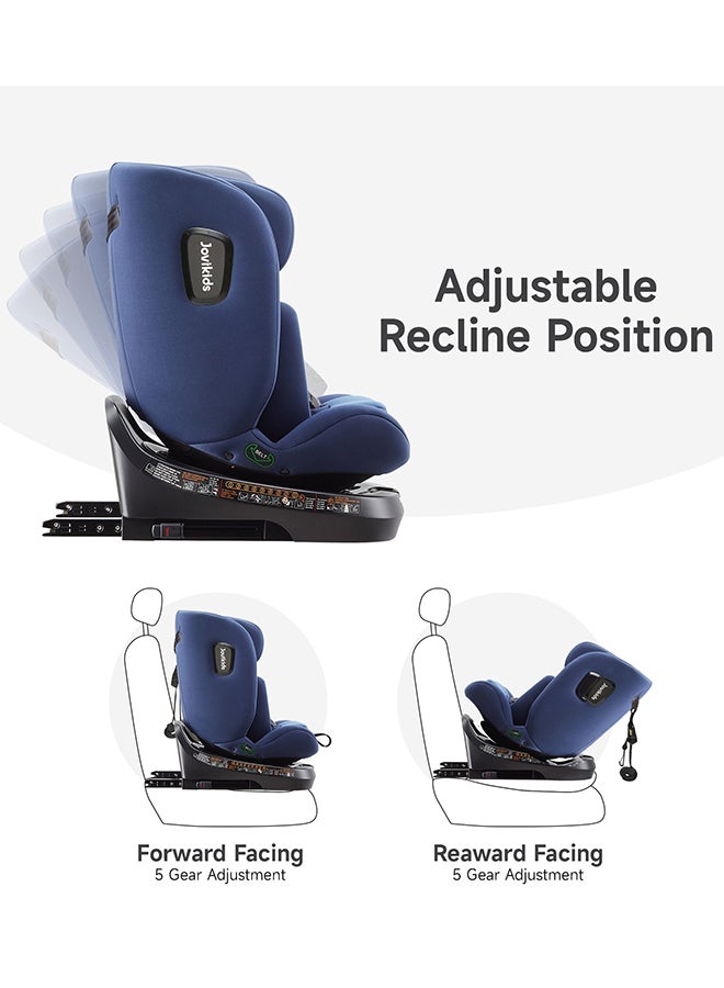 Rotating Ranger TT ISOFIX Car Seat 360° For Baby, 40-150 CM, 0 - 12 Years, ECE R129/E4 I-Size, Fixations ISOFIX, Top Tether - Blue