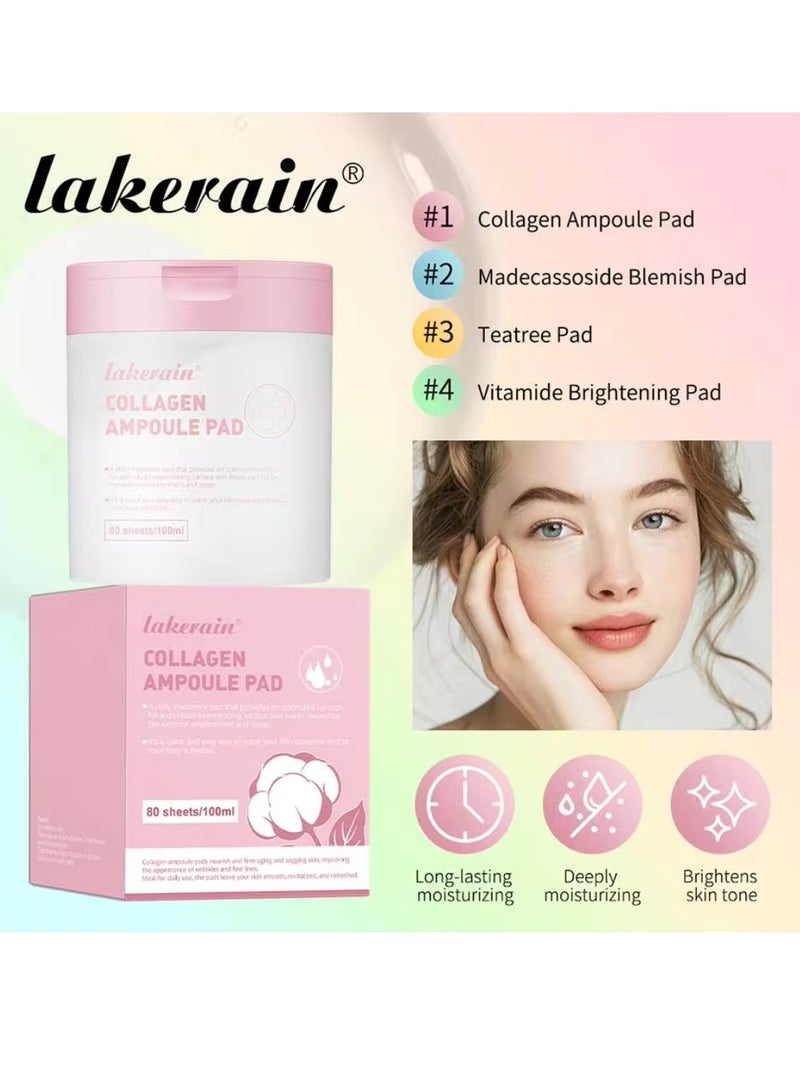 80Pcs 100ml Vitamide Brightening Pad 100ml Vitamide Brightening Pads Helps Improve Skin Tone Reduce Blemishes and Improve Blemishes on Oily Skin Hydrating Moisturizing Nourishing Pads 04