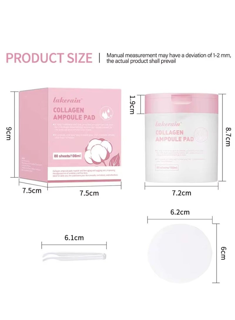 80Pcs 100ml Vitamide Brightening Pad 100ml Vitamide Brightening Pads Helps Improve Skin Tone Reduce Blemishes and Improve Blemishes on Oily Skin Hydrating Moisturizing Nourishing Pads 04