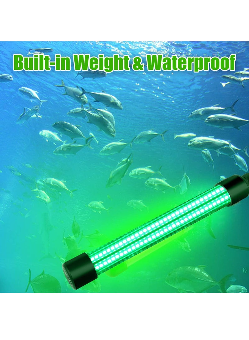 12V 20W Submersible Fishing Light, 216 LEDs Green Night Fishing Lights with Independent Switch, Underwater Fish Finder Lamp, Fishing Light Attractants with 5m Power Cord