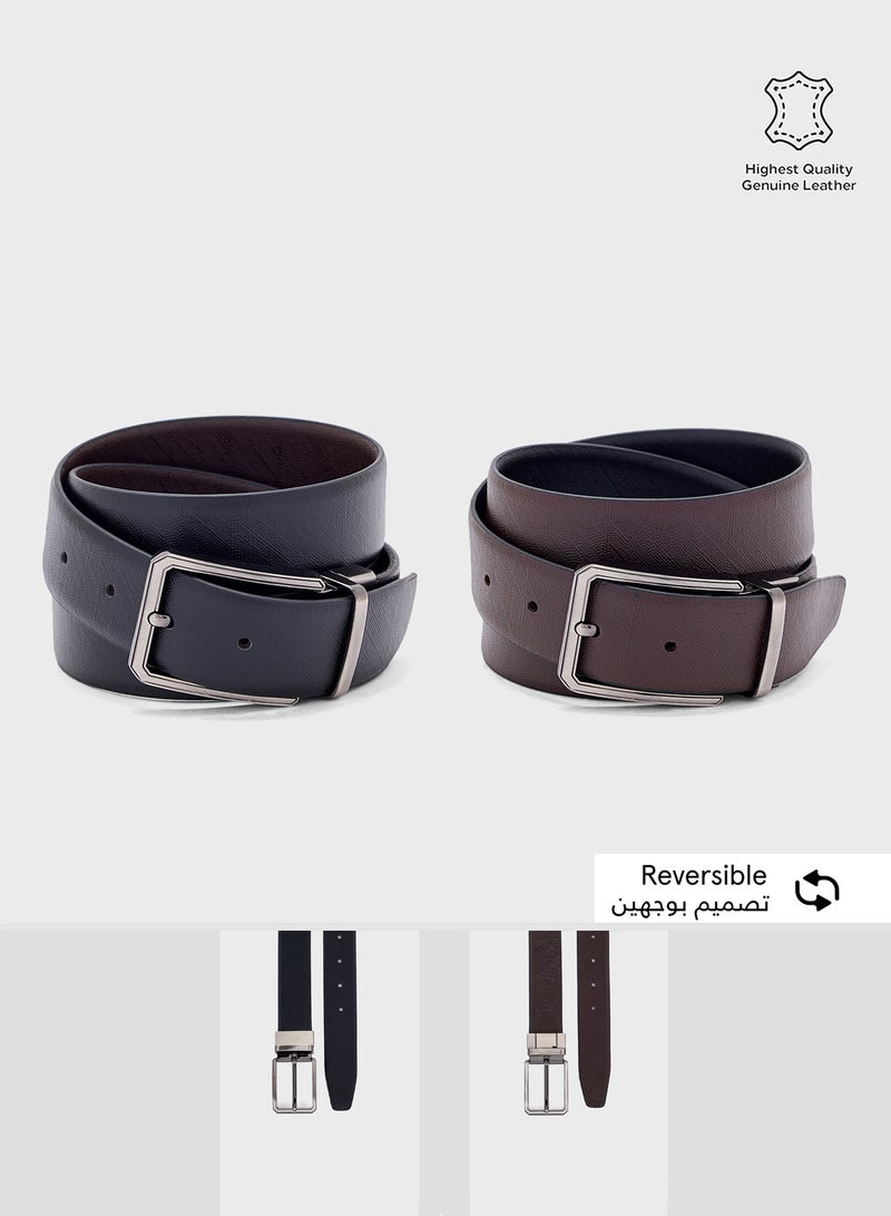 Genuine Leather 35Mm Reversible And Resizable Formal Belt