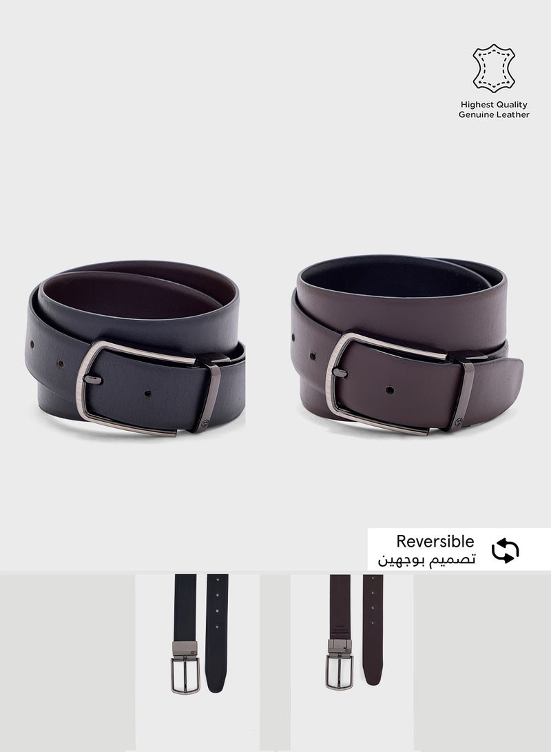 Genuine Leather 35Mm Reversible And Resizable Formal Belt