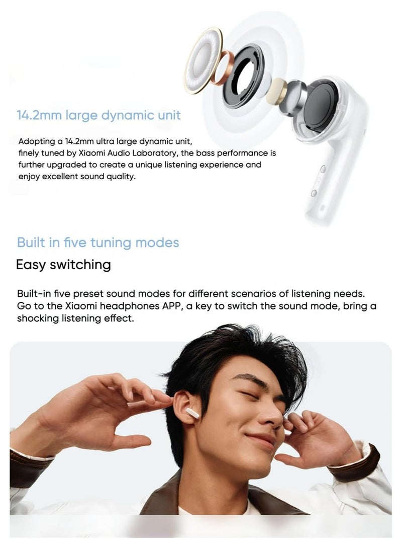 Redmi Buds 6 Active Wireles Earbuds, Bluetooth 5.4 in-Ear Headphones, 30H Long Battery Life,Noise Cancellation for Calls, 5 Tuning Modes, IPX4 Waterproof White